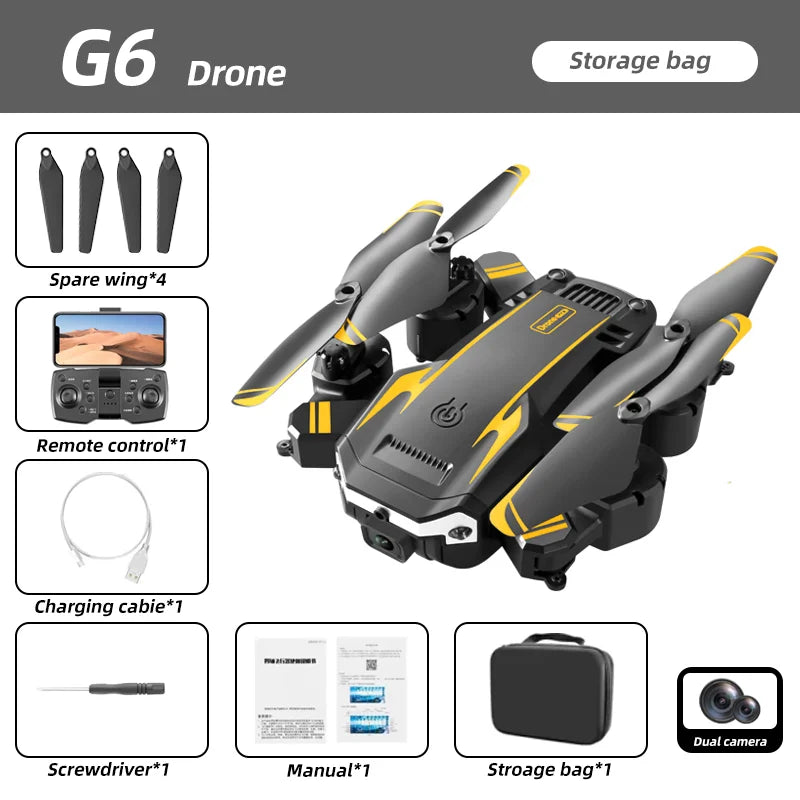G6 Professional Foldable Quadcopter Aerial Drone S6 HD Camera RC Helicopter FPV Obstacle Avoidance