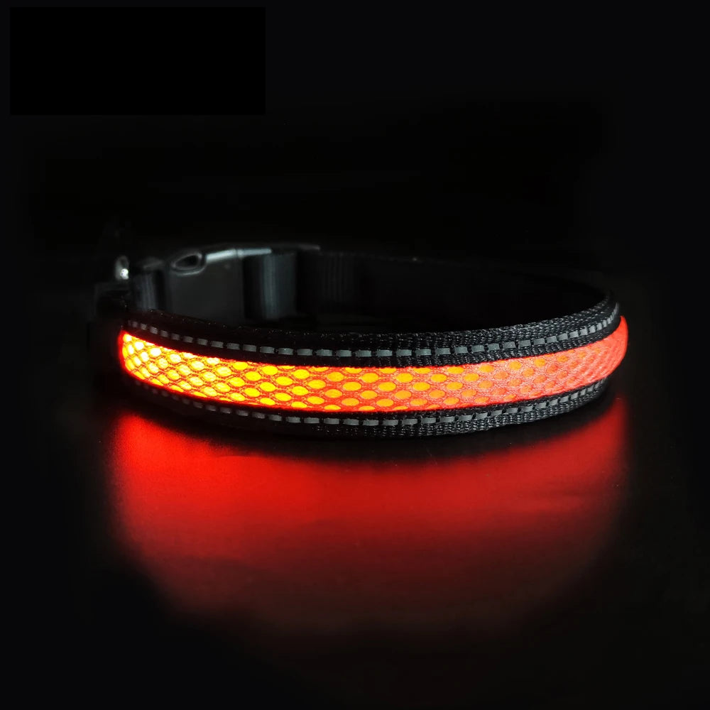 LED Dog Collar Luminous Flashing Glow Necklace Waterproof Reflective