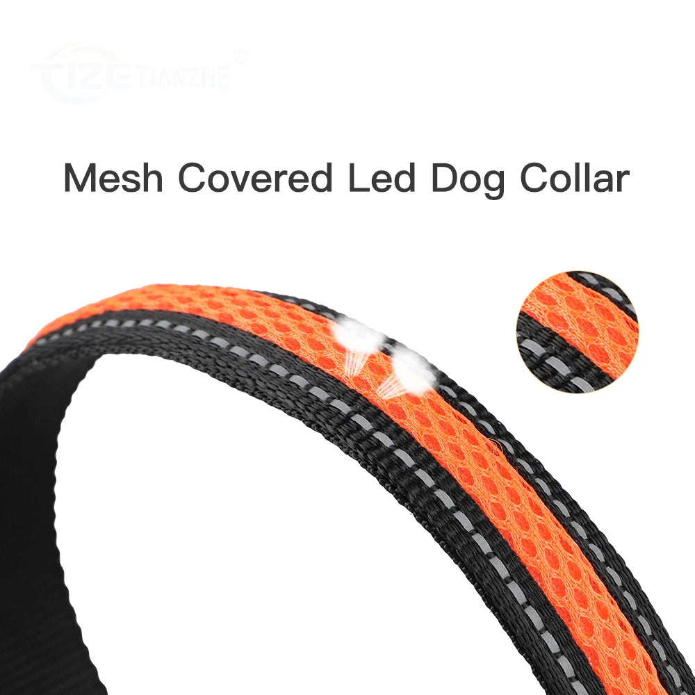 LED Dog Collar Luminous Flashing Glow Necklace Waterproof Reflective