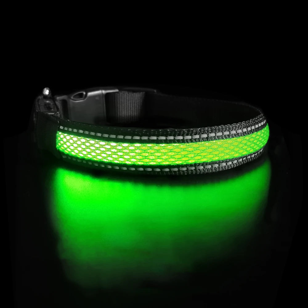 LED Dog Collar Luminous Flashing Glow Necklace Waterproof Reflective