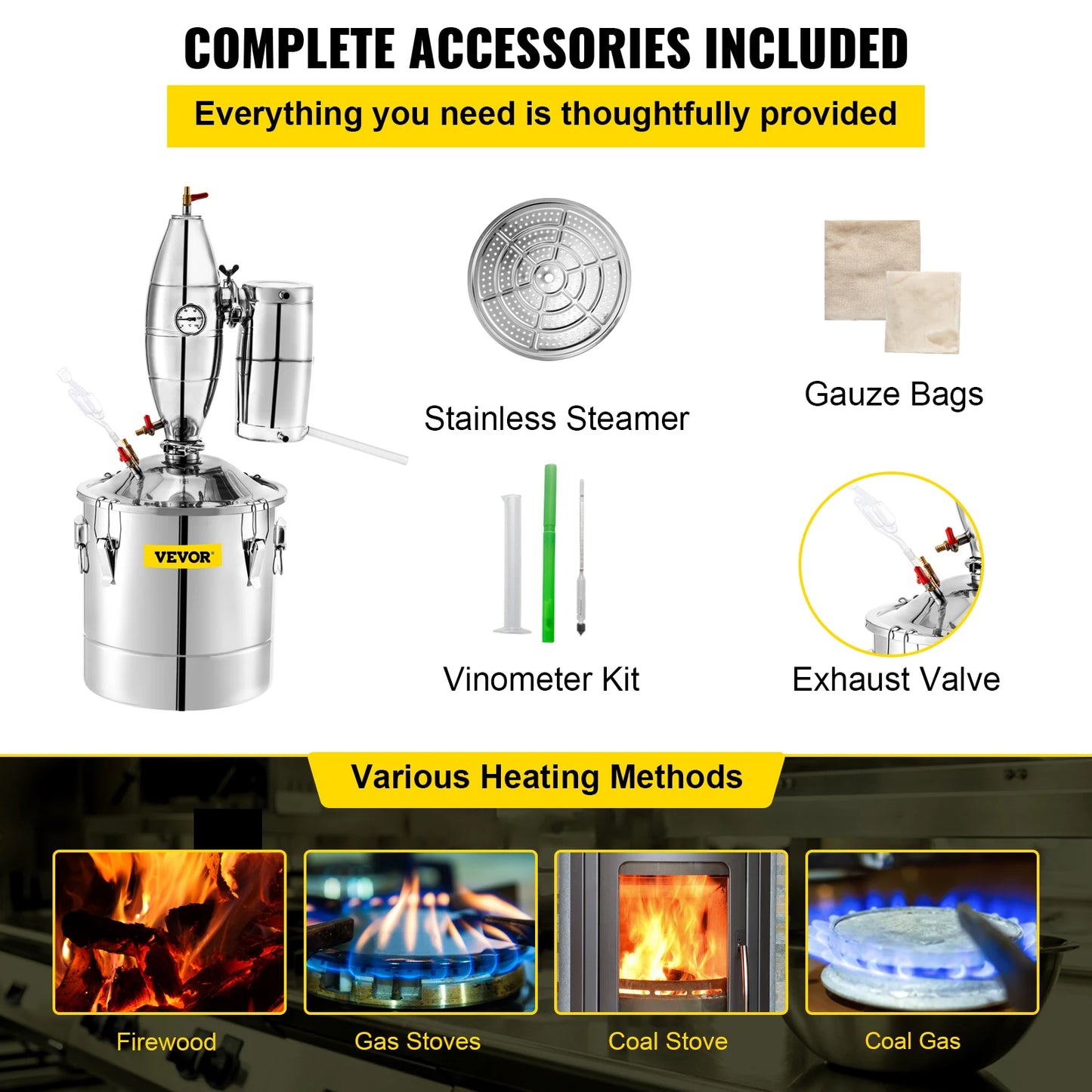 20L 30L 50L 70L Alcohol Distiller Machine Beer Brewing Equipment DIY Wine Moonshine Apparatus Dispenser Kit