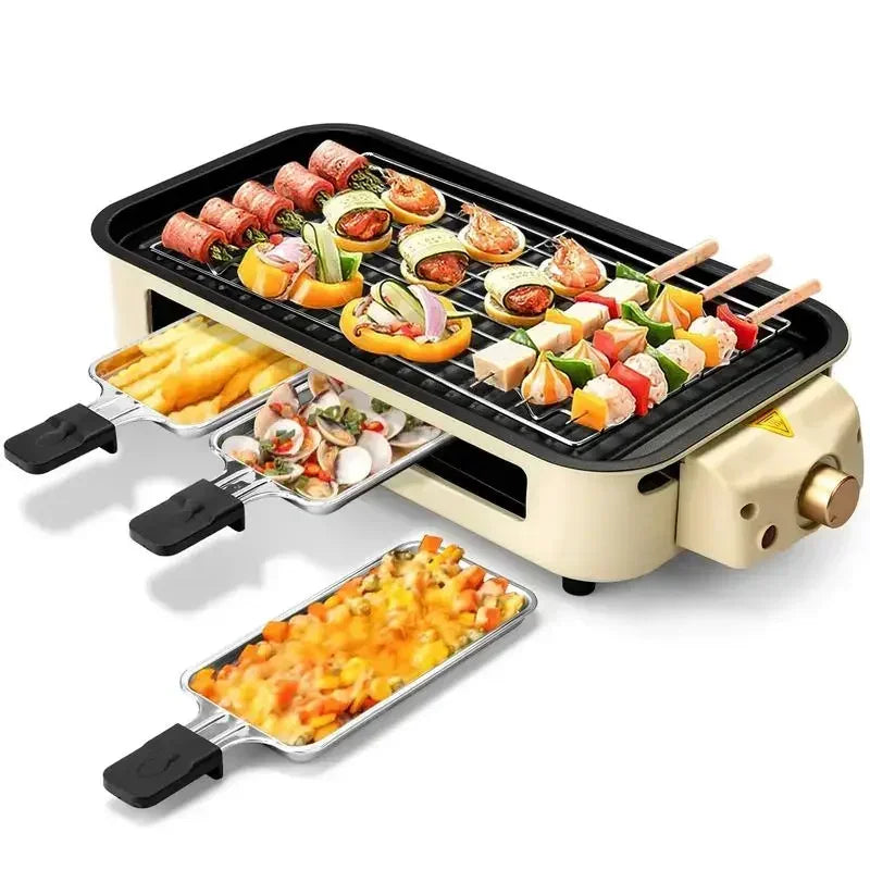 Smokeless Indoor Grill , Non-Stick Cooking Removable Plate, Portable Electric BBQ Grill