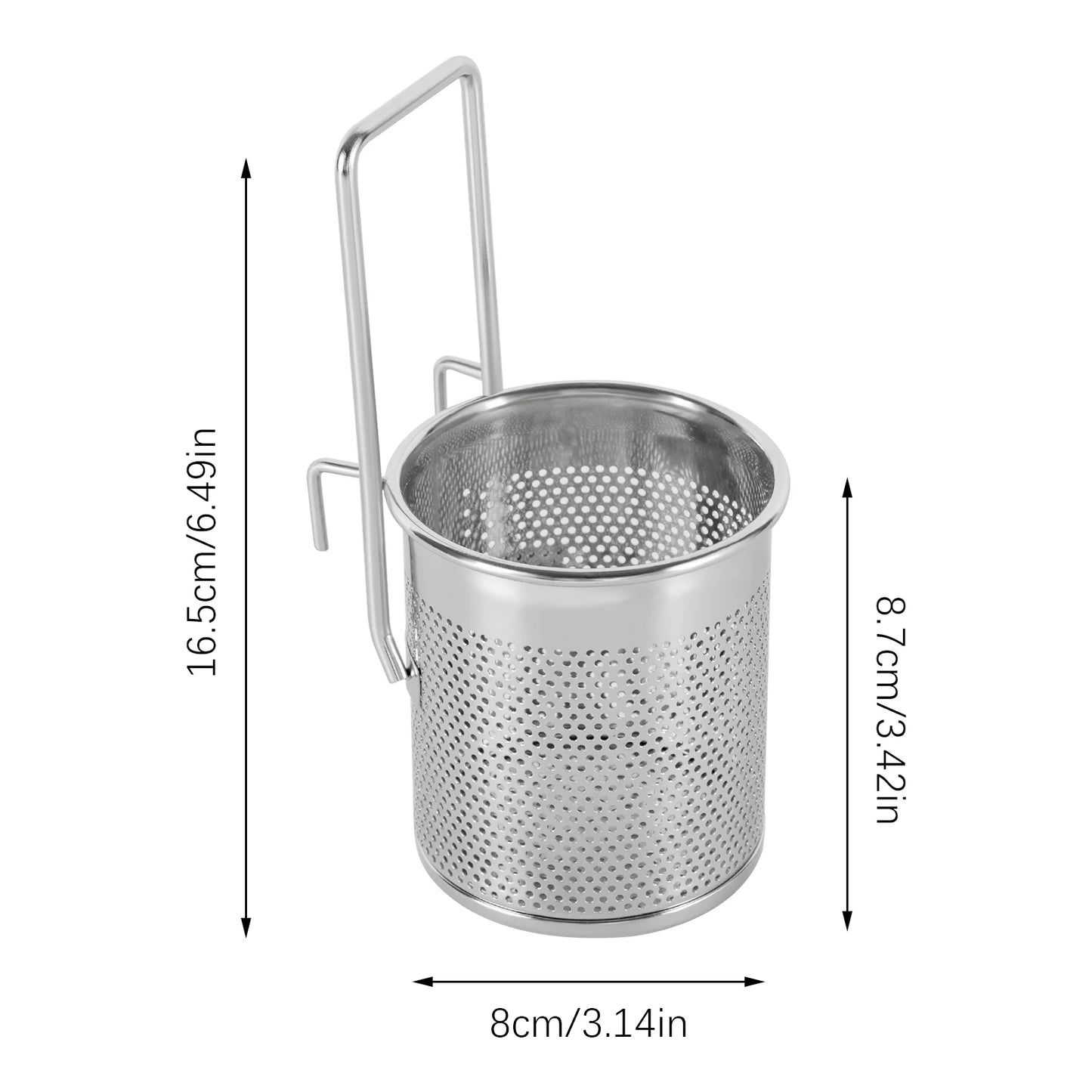 Stainless Steel Hot Pot Mesh Net Basket Hanging Noodle Strainer with Handle
