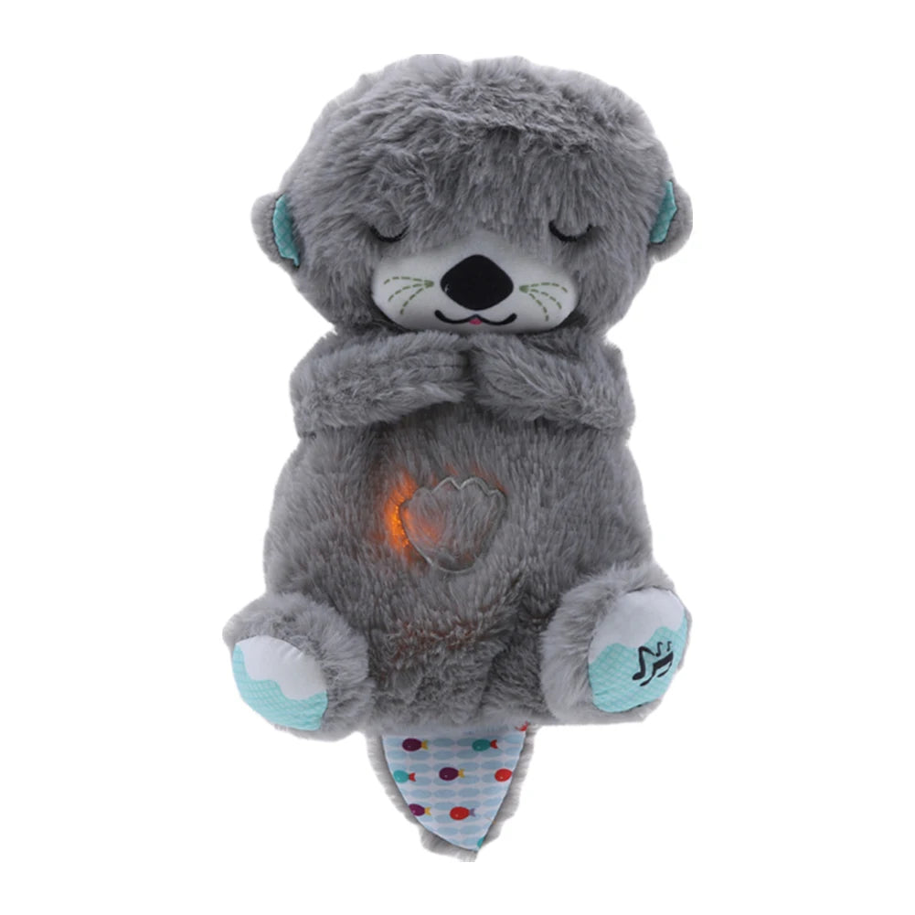Baby Plush Doll Breathing Bear Baby Soothing Otter Toy Kids Music Sleep Playmate Sleeping Companion Sound Light Doll Toy