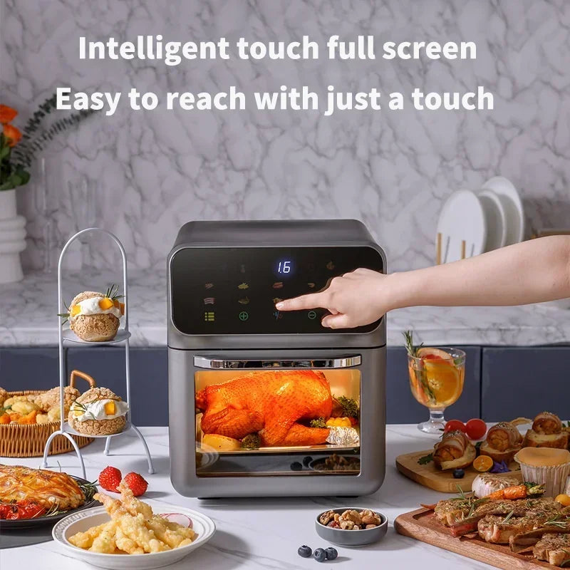 12L Electric Air Fryer Large Capacity Convection Oven Deep Fryer Without Oil 360°Baking Viewable Window