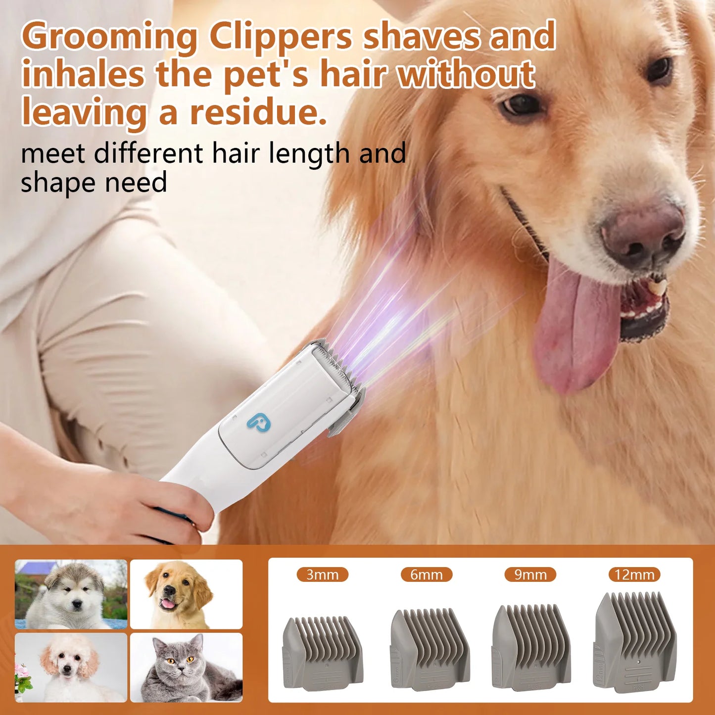Pet Grooming Vacuum, Kit 2.0L Large Capacity