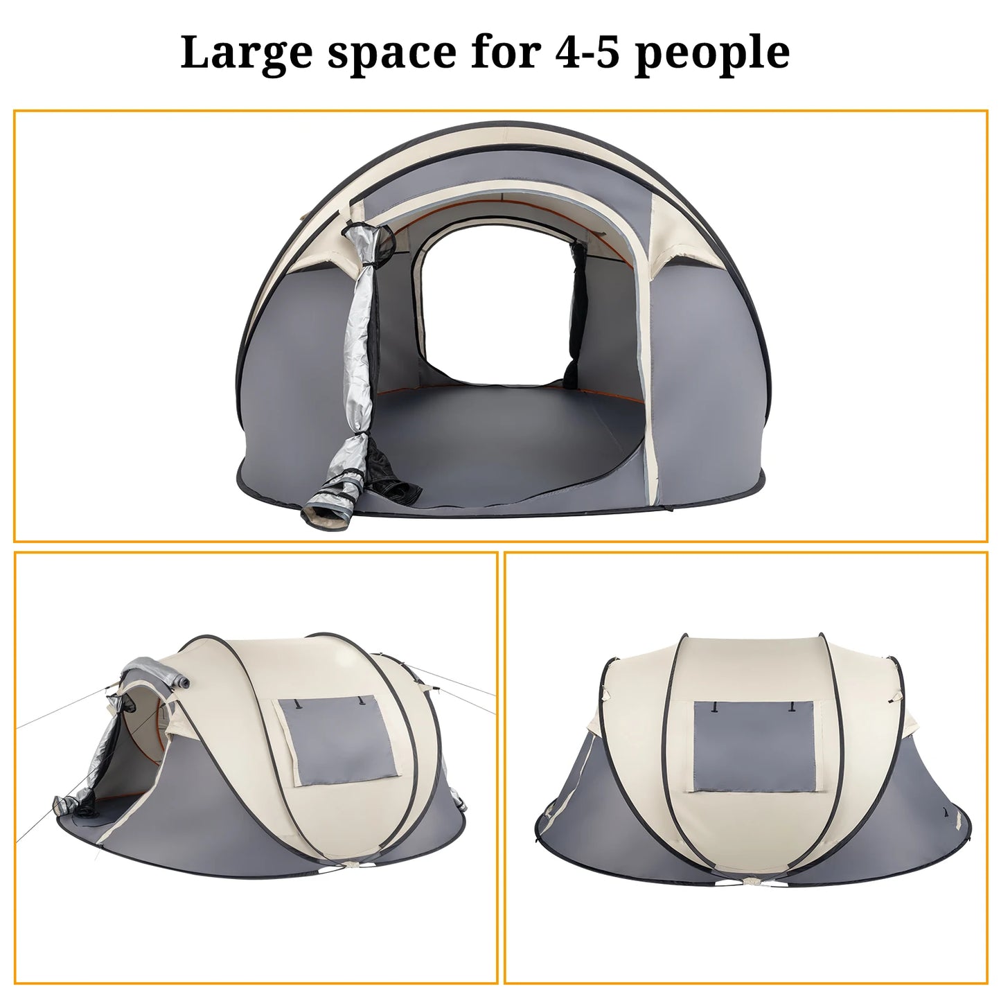 4 Person Pop Up Camping Tent Easy Setup