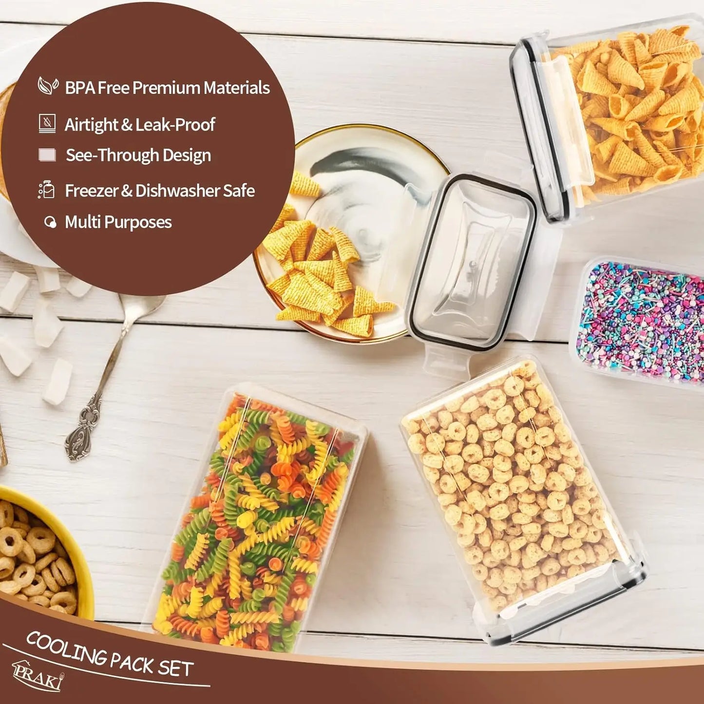 Airtight Food Storage Containers Set with Lids - 24 PCS BPA Free Kitchen and Pantry Organization Plastic Leak-proof