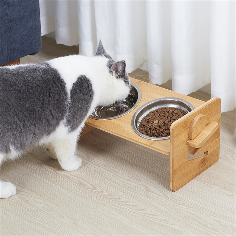 Adjustable Dog Bowls 2 Stainless Steel Bowls