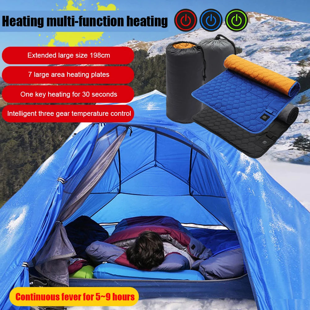 Winter Heating Mat USB Mat Camping Warm Tent Sleeping Mat Foldable Sleeping Pad