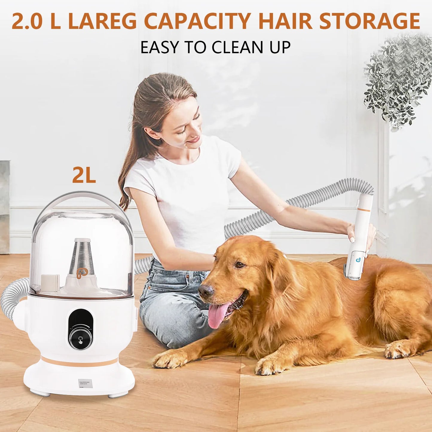 Pet Grooming Vacuum, Kit 2.0L Large Capacity
