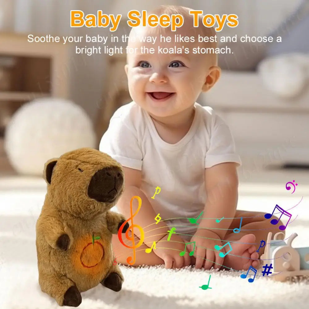 Baby Plush Doll Breathing Bear Baby Soothing Otter Toy Kids Music Sleep Playmate Sleeping Companion Sound Light Doll Toy