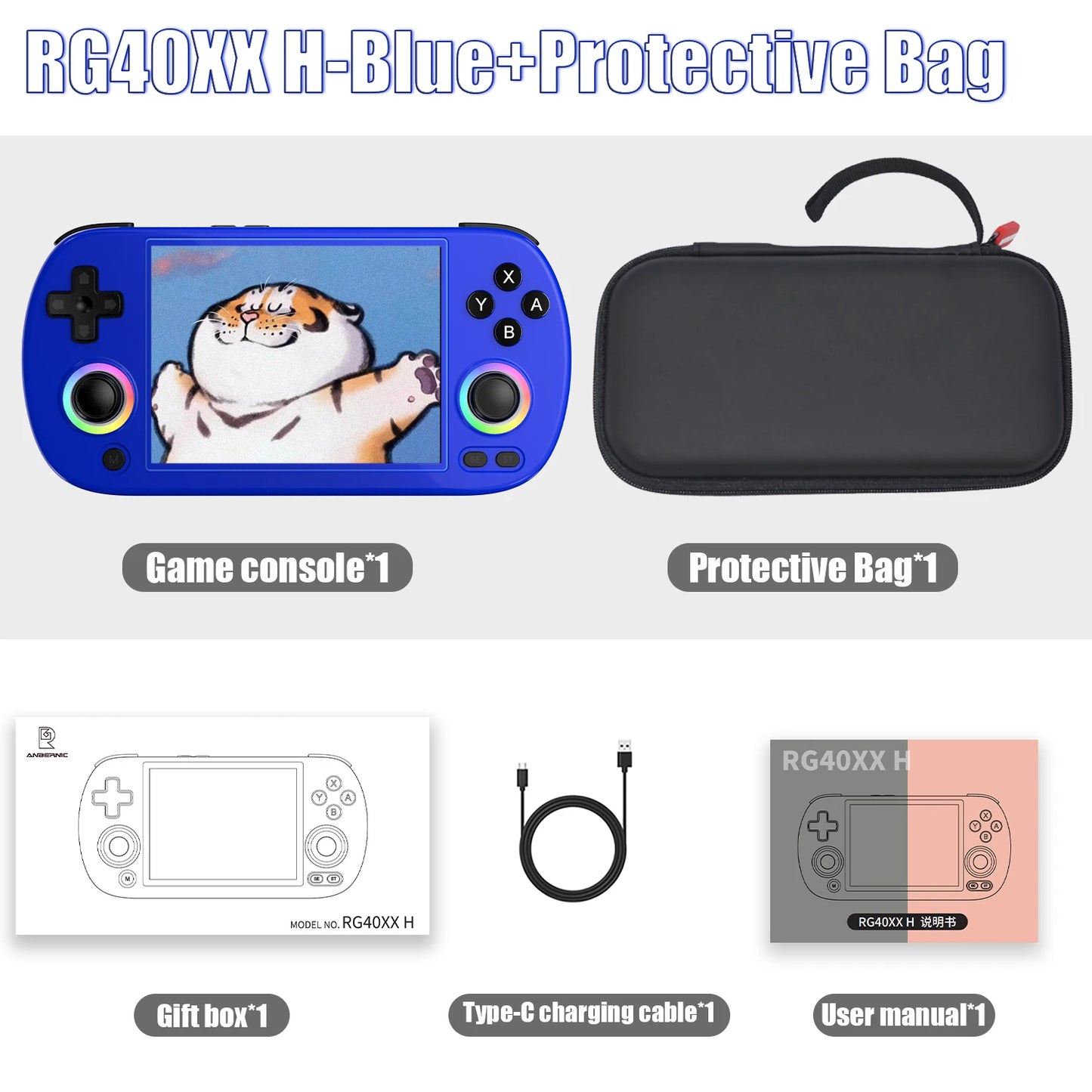 64 Bit Linux Retro Handheld Game Console 4.0'' IPS Screen