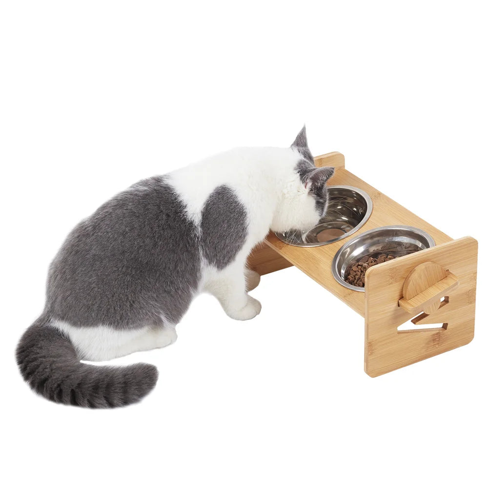 Adjustable Dog Bowls 2 Stainless Steel Bowls