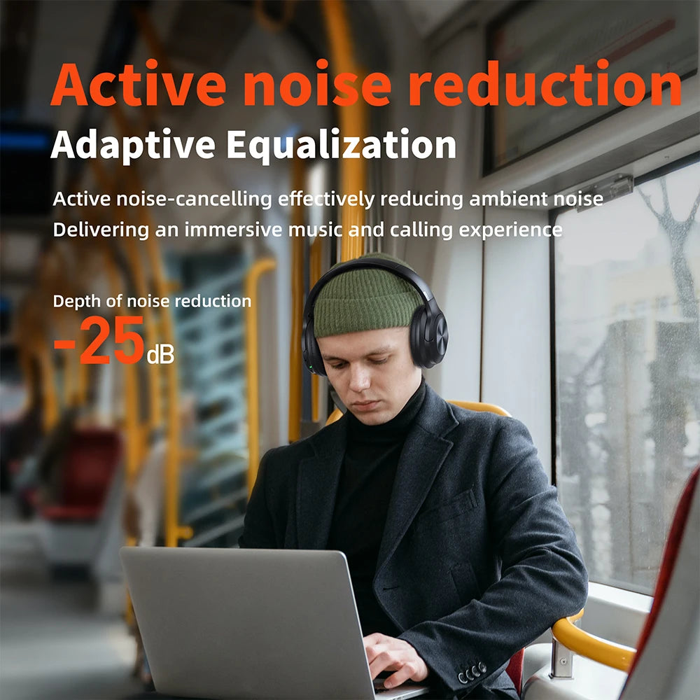 Wireless headphones Bluetooth 5.3 ANC Noise Cancellation