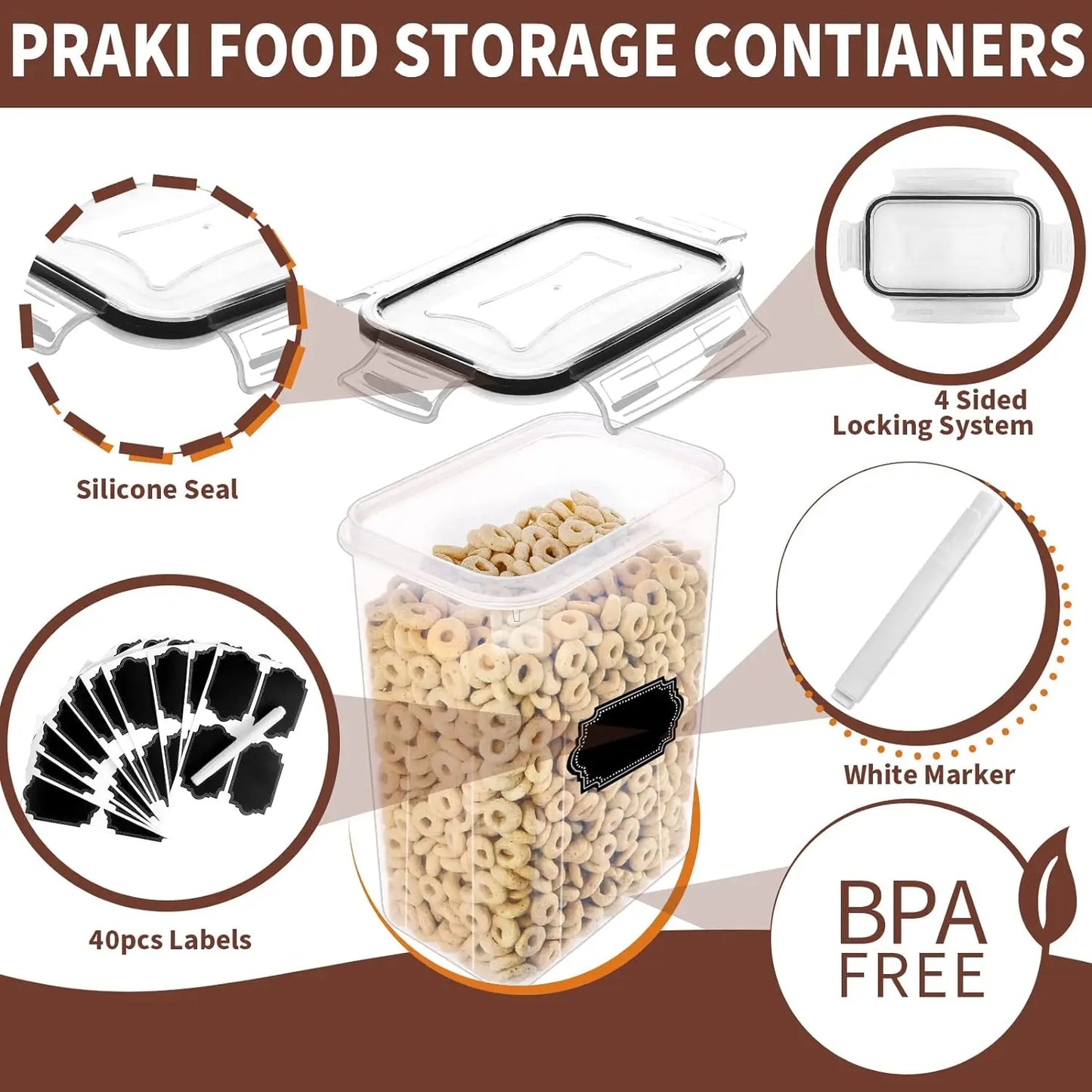 Airtight Food Storage Containers Set with Lids - 24 PCS BPA Free Kitchen and Pantry Organization Plastic Leak-proof