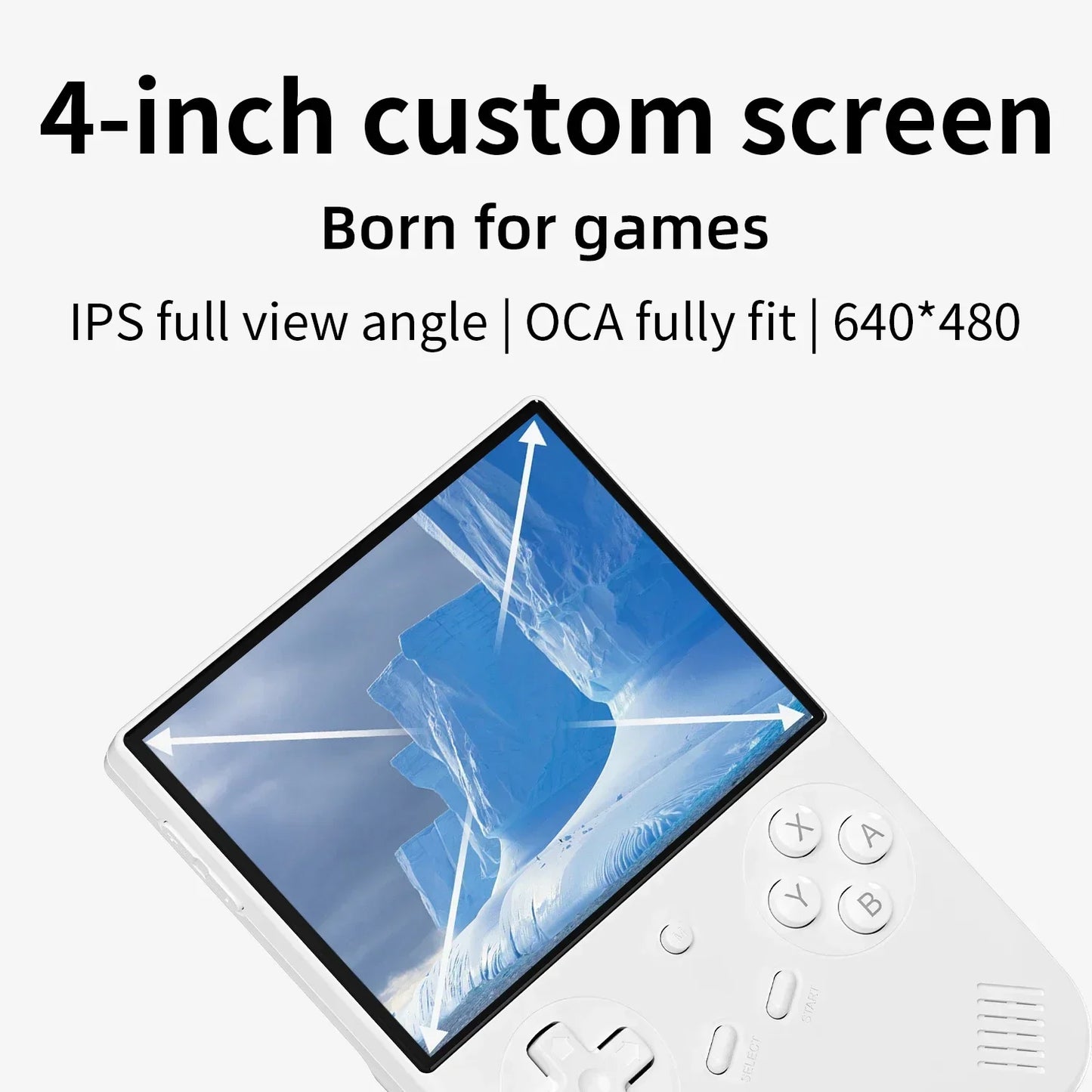 Handheld Game Console 4'' IPS Screen Video Output Joystick RGB lighting Effect Streaming RG 40XXV E-book Player