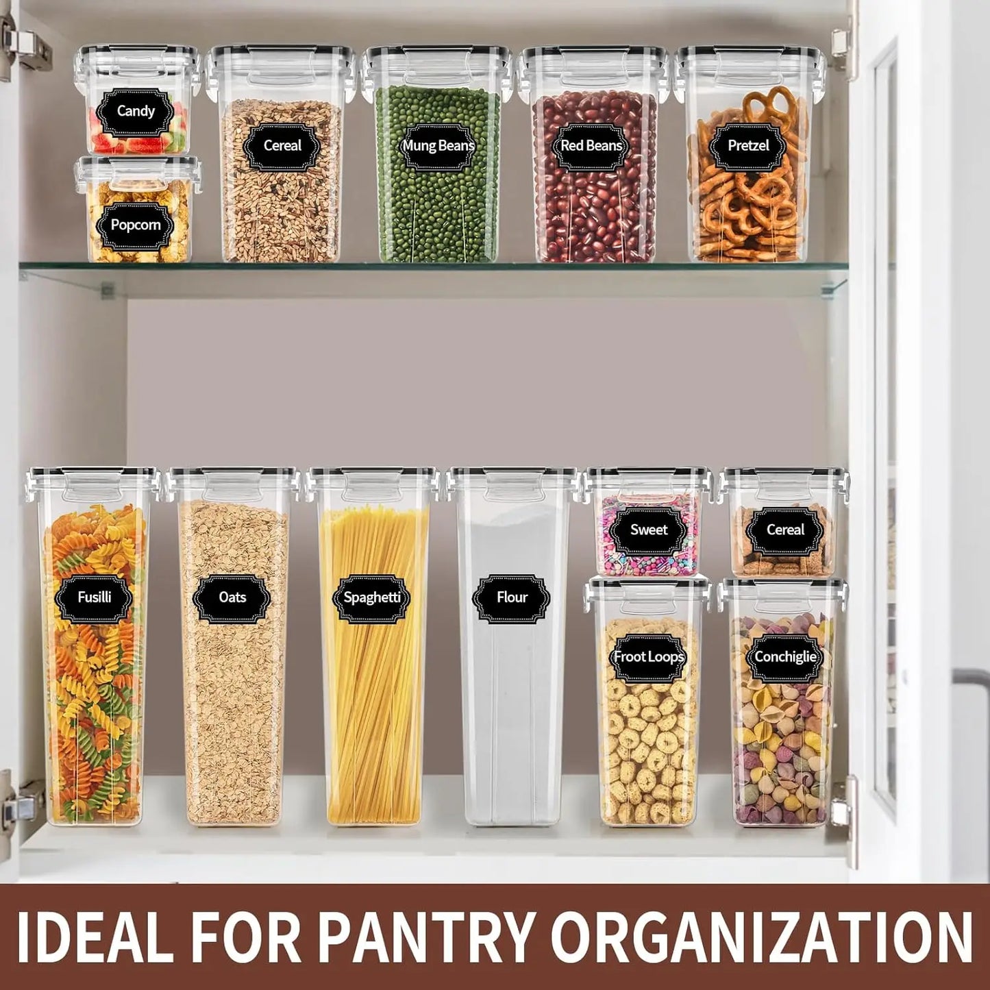 Airtight Food Storage Containers Set with Lids - 24 PCS BPA Free Kitchen and Pantry Organization Plastic Leak-proof