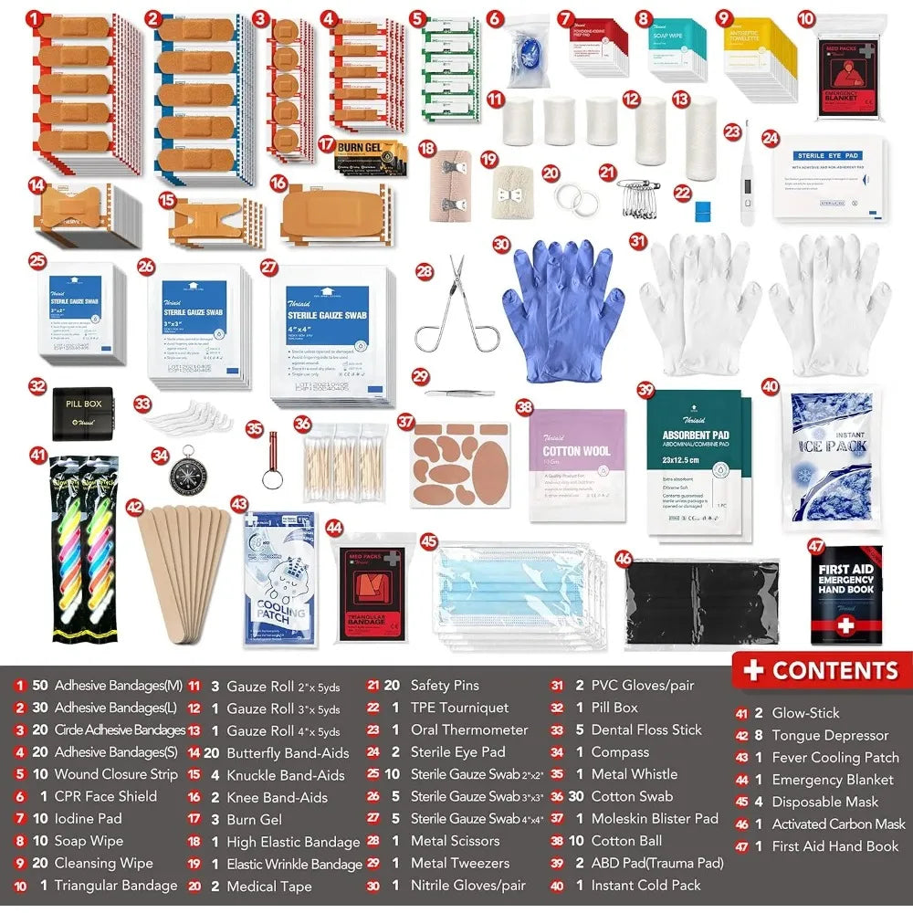 330pcs Premium Waterproof Medical Kit for Any Emergency.