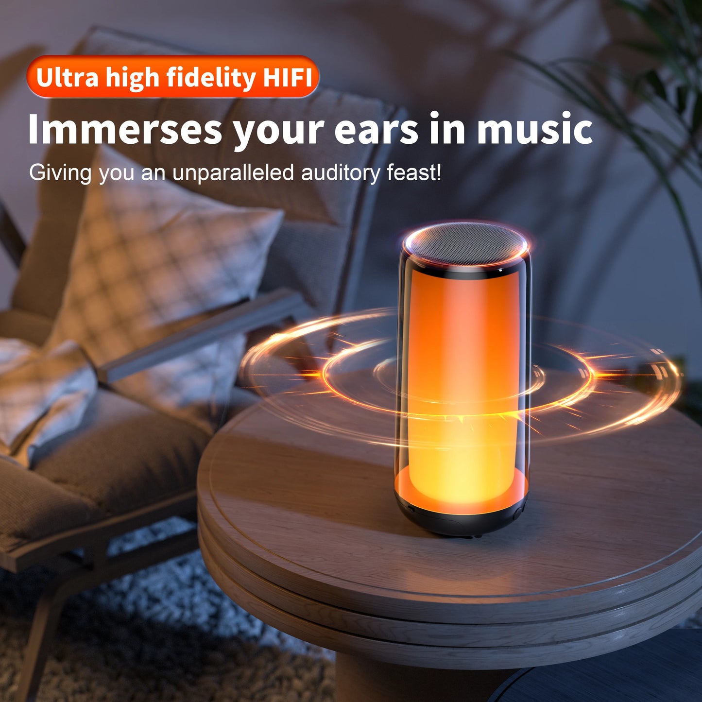 Bluetooth Speaker with Hi-Res 10W Audio, Waterproof