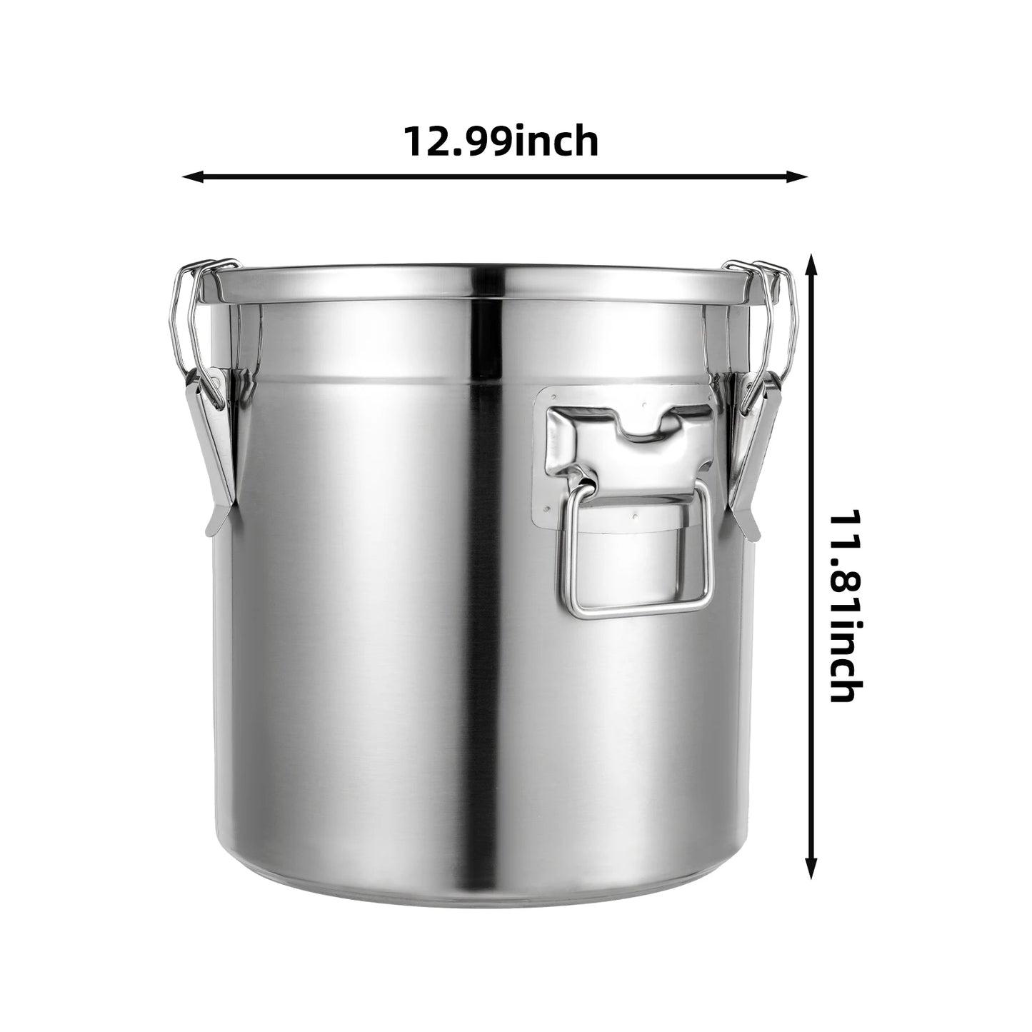 304 Stainless Steel 21L/33L Airtight Canister Household Kitchen Food Grain Rice Sealed Storage Bucket Food-grade Container