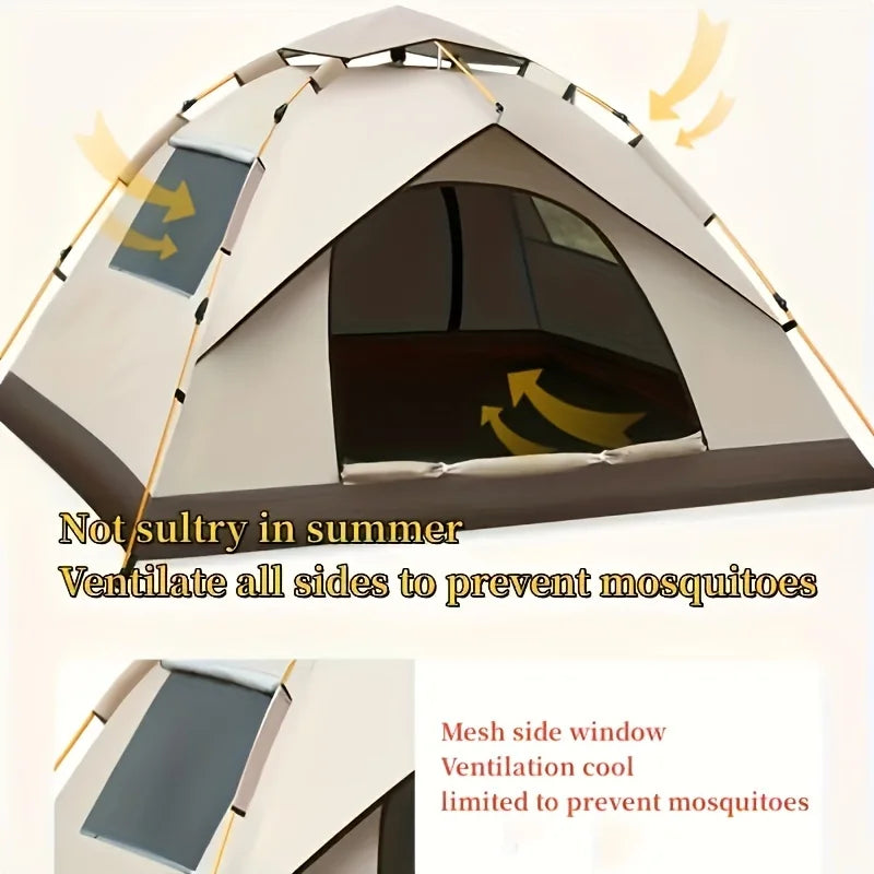 Ultimate Quick-Pitch Waterproof Tent - Automatic, Mosquito-Proof, Sunscreen, Portable, and Spacious for Camping