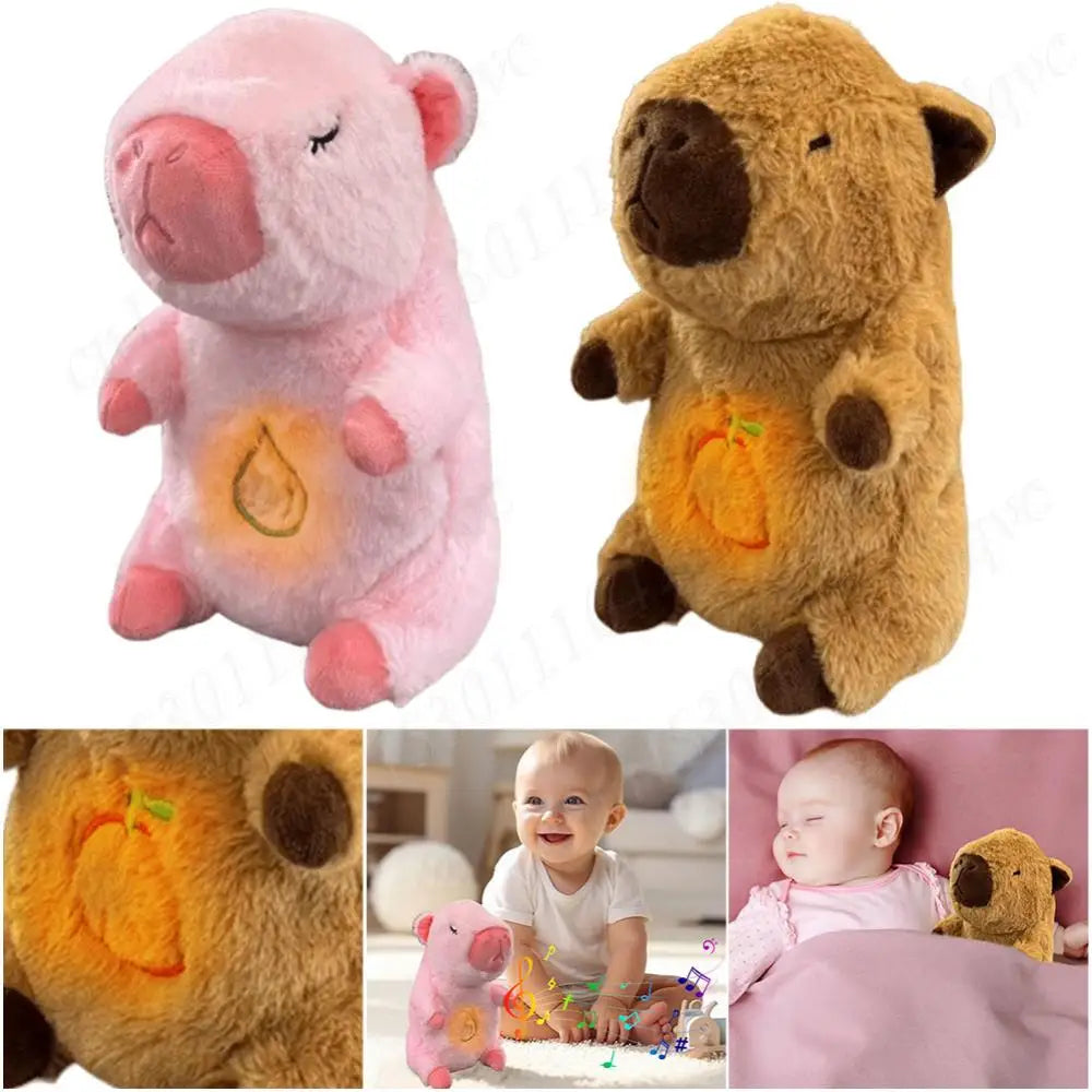 Baby Plush Doll Breathing Bear Baby Soothing Otter Toy Kids Music Sleep Playmate Sleeping Companion Sound Light Doll Toy