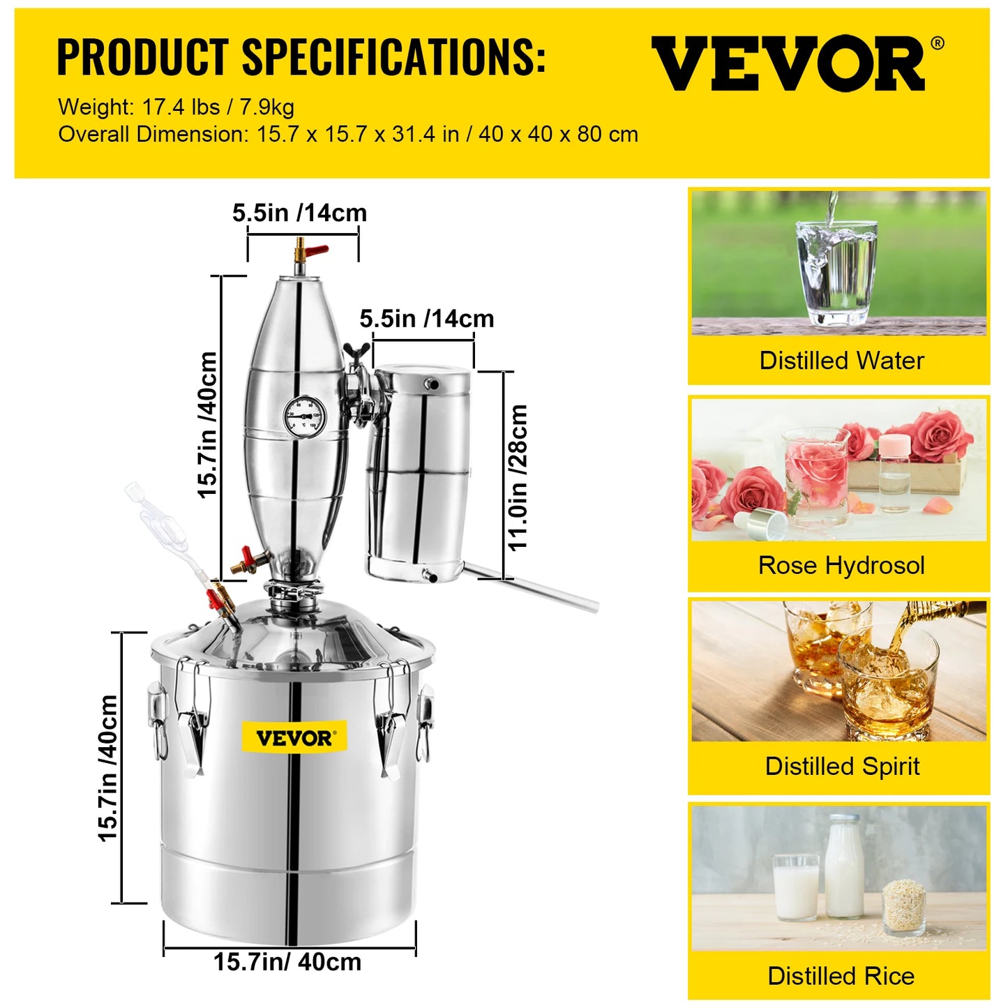 20L 30L 50L 70L Alcohol Distiller Machine Beer Brewing Equipment DIY Wine Moonshine Apparatus Dispenser Kit