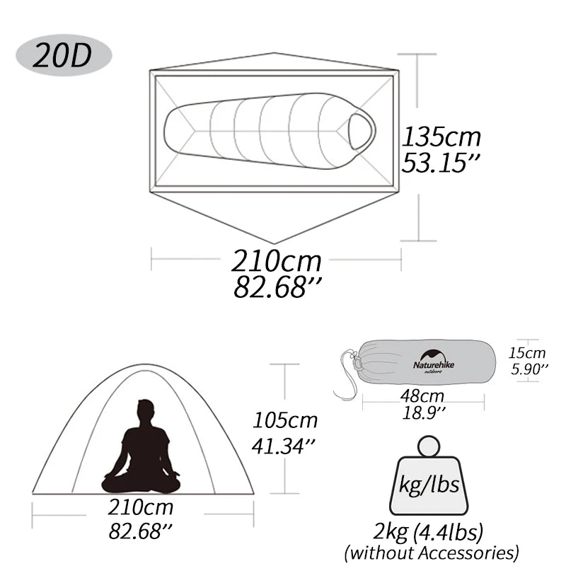 Cycling Tent Ultralight 20D Single Person Outdoor Camping Hiking Backpack Sun Shelter Portable Waterproof