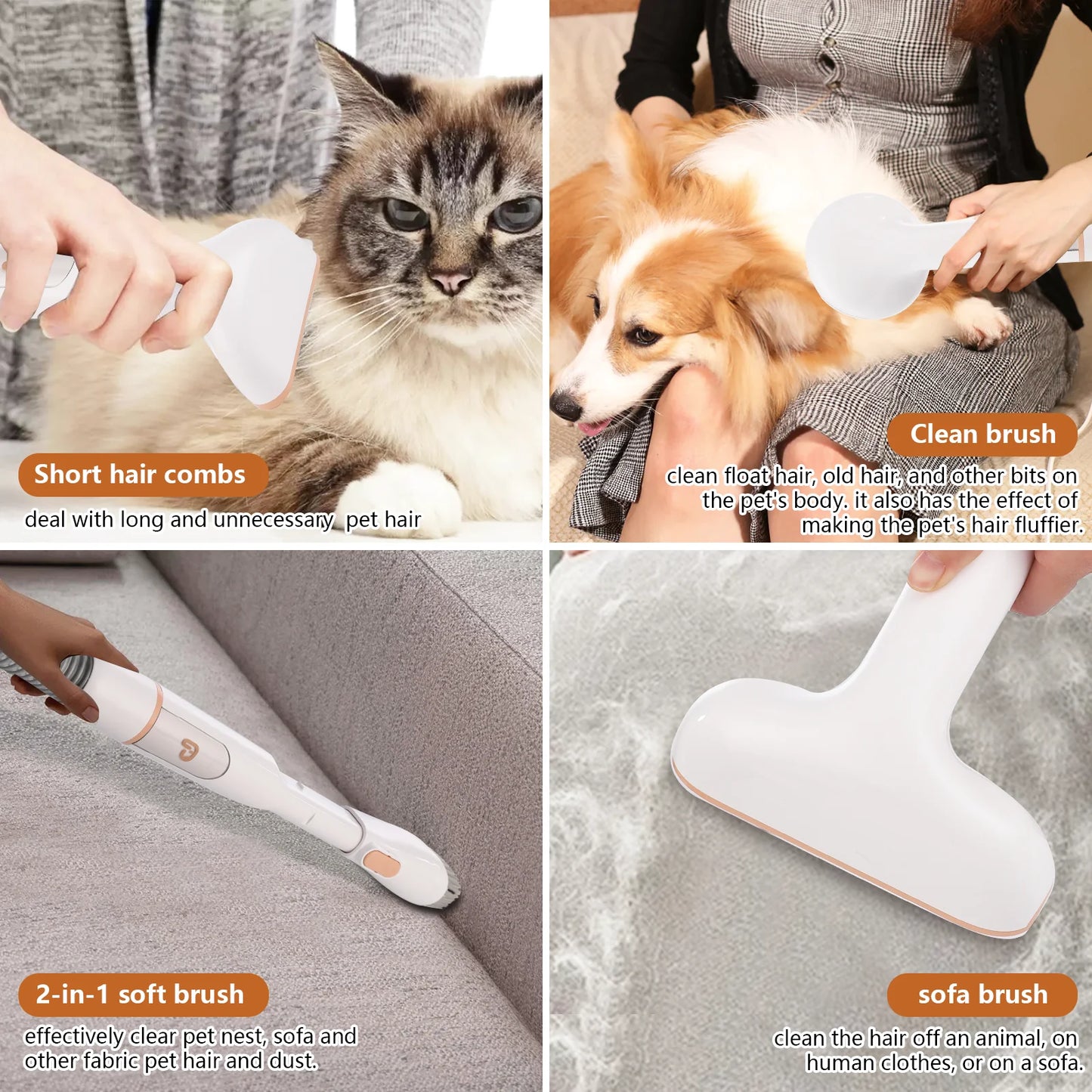 Pet Grooming Vacuum, Kit 2.0L Large Capacity