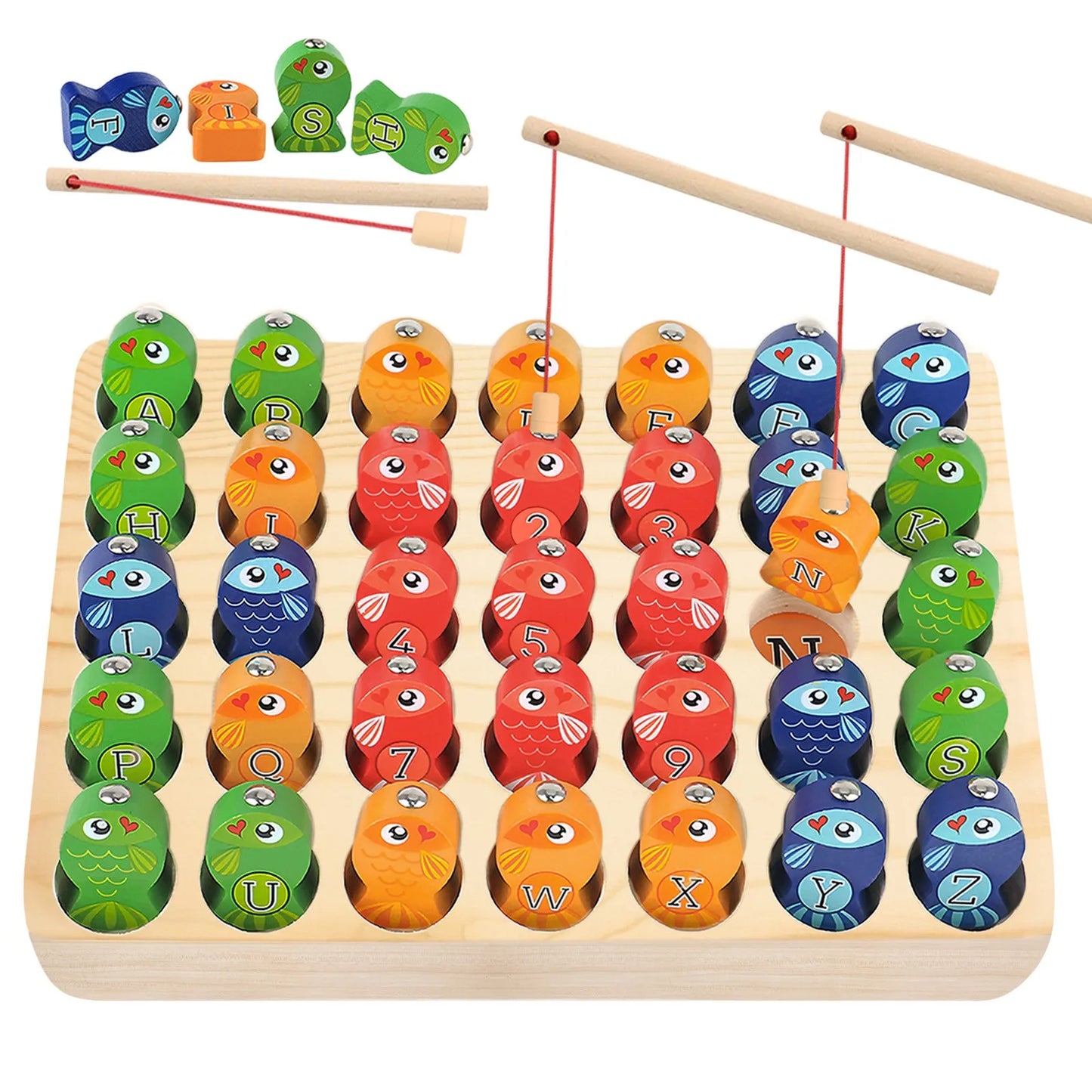 Preschool Learning Educational Toys for Boys and girls Wooden Magnetic Fishing