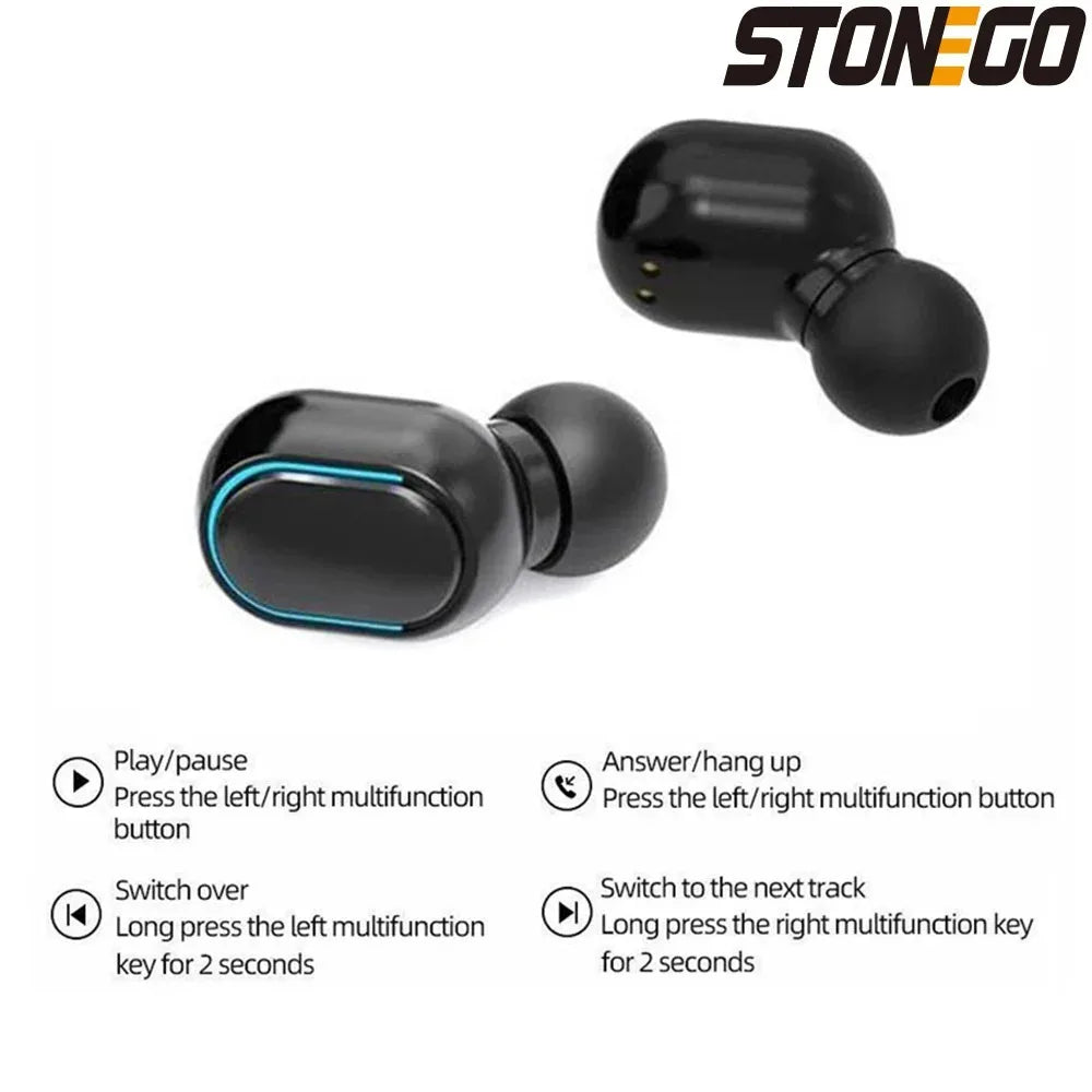 Bluetooth 5.0 Earbuds, Touch Control, Display, Noise-Cancelling