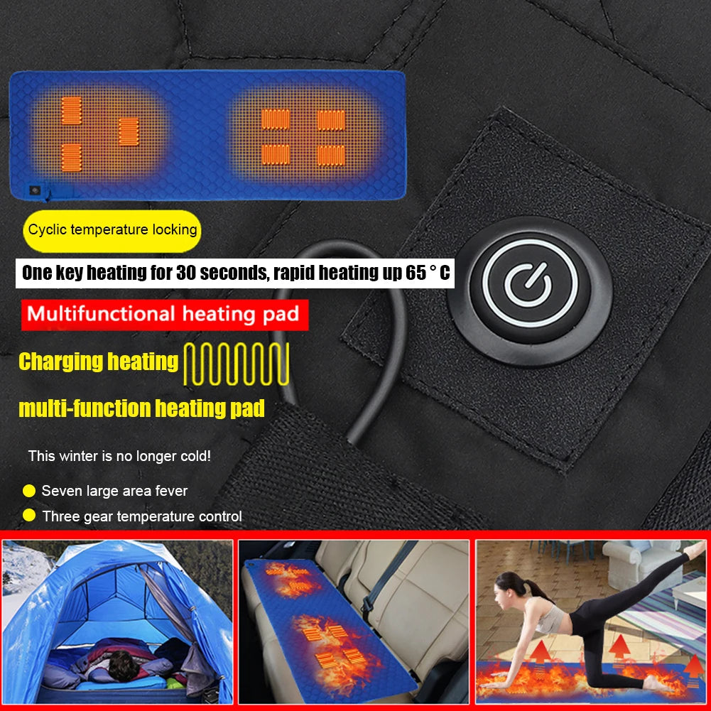 Winter Heating Mat USB Mat Camping Warm Tent Sleeping Mat Foldable Sleeping Pad