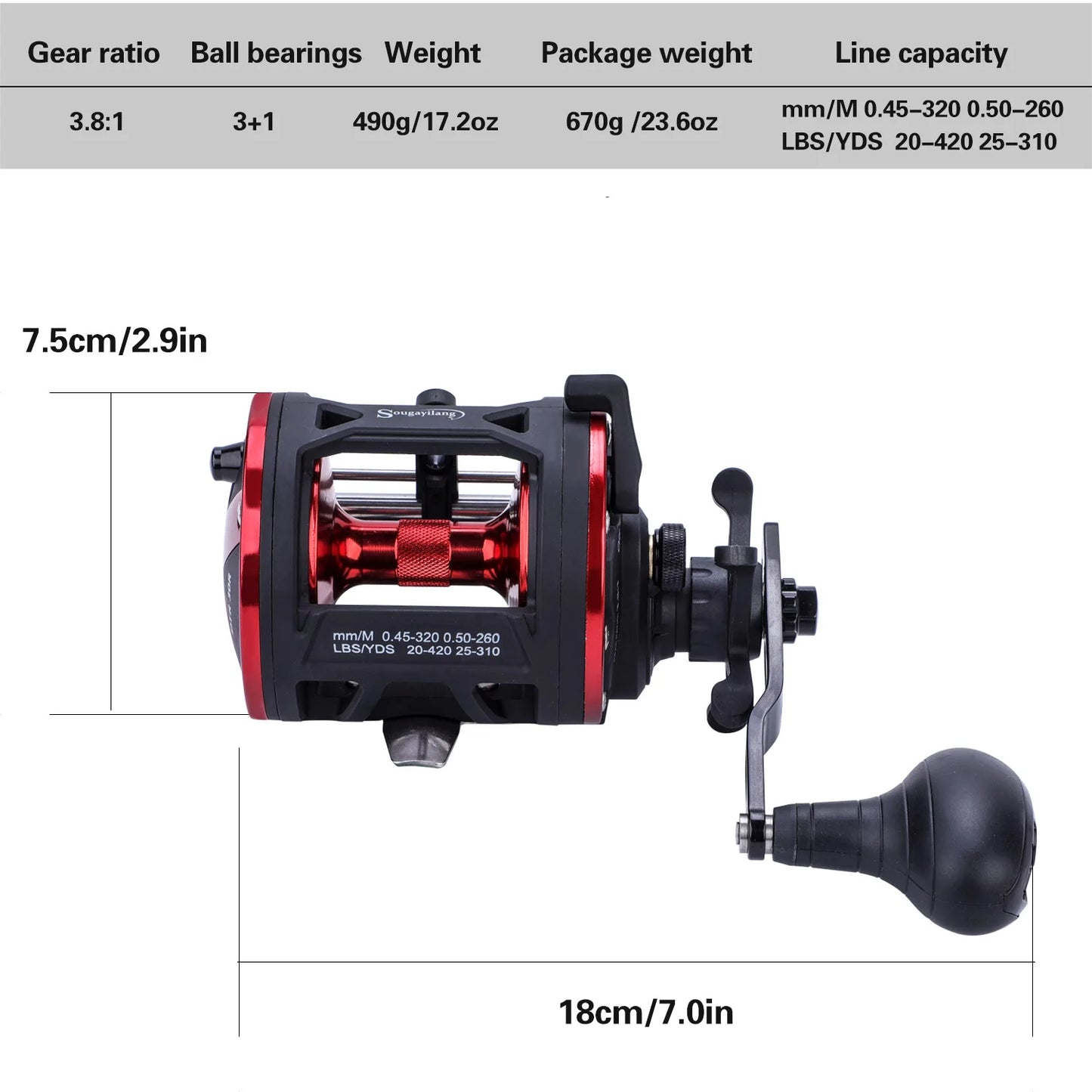 Right Hand Casting Sea Fishing Reel Large Capacity