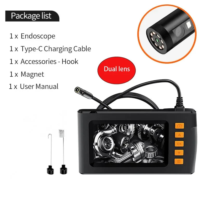 Dual Lens Camera with 8 Adjustable Light 1080P 4.3 INCH