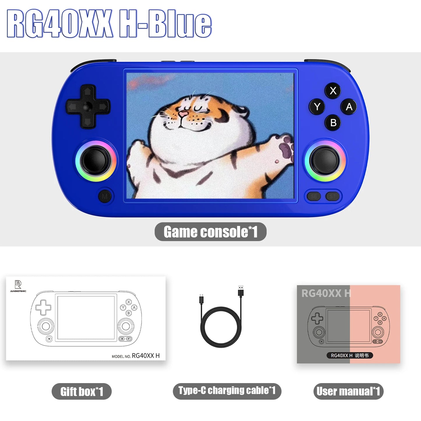 64 Bit Linux Retro Handheld Game Console 4.0'' IPS Screen