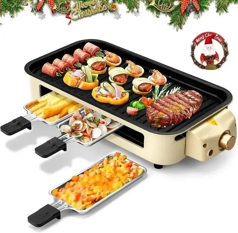 Smokeless Indoor Grill , Non-Stick Cooking Removable Plate, Portable Electric BBQ Grill