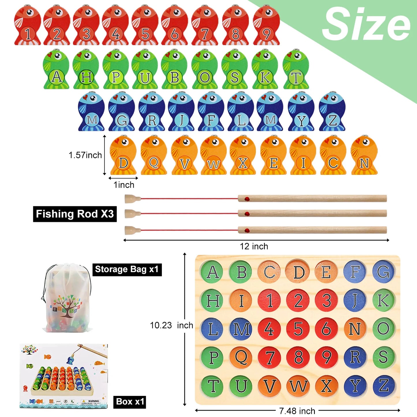 Preschool Learning Educational Toys for Boys and girls Wooden Magnetic Fishing