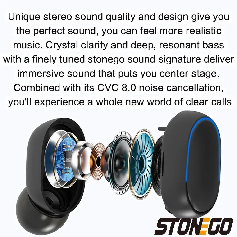 Bluetooth 5.0 Earbuds, Touch Control, Display, Noise-Cancelling