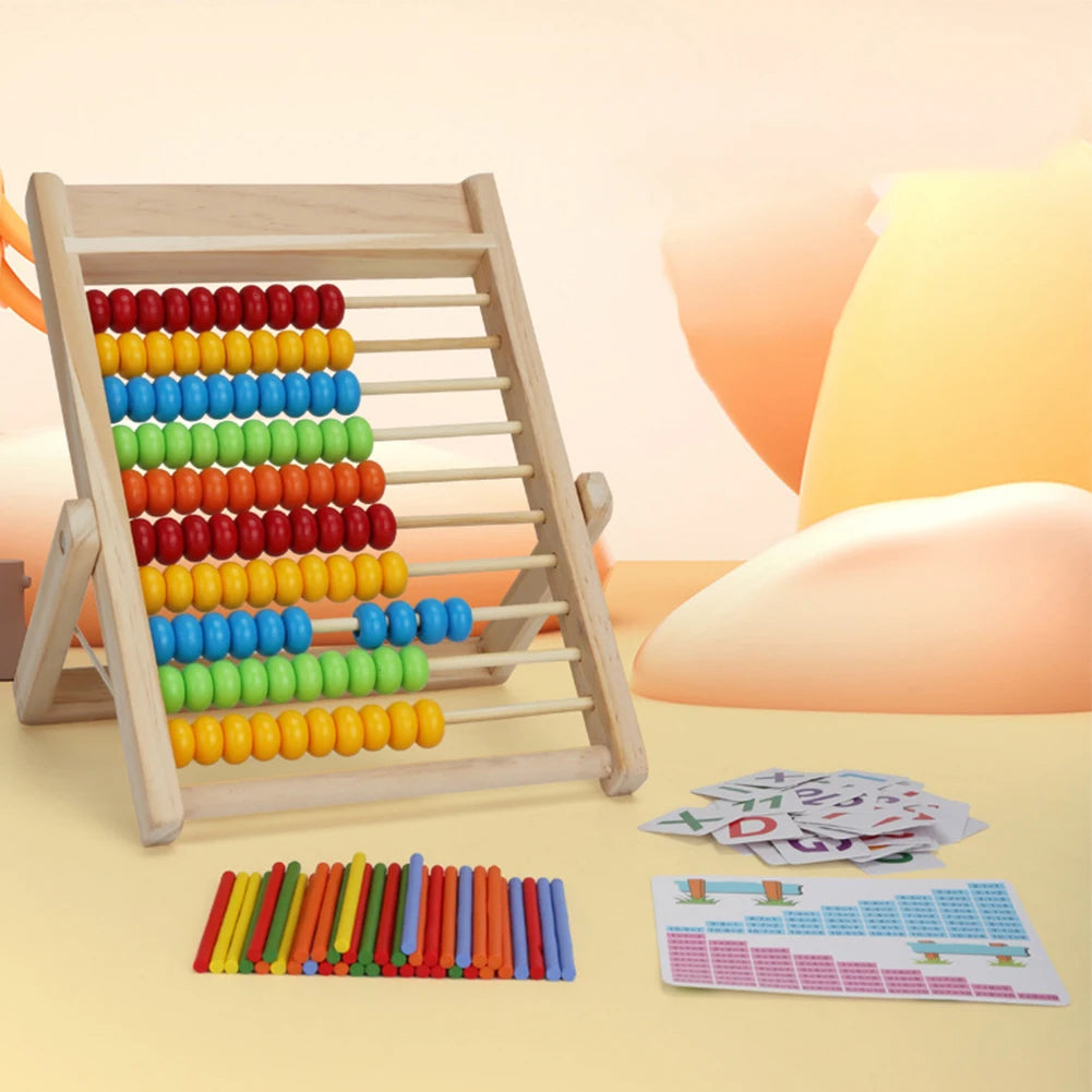 Early Education Calculation Board Practice Hand Eye Coordination Creative Abacus Tool Wooden