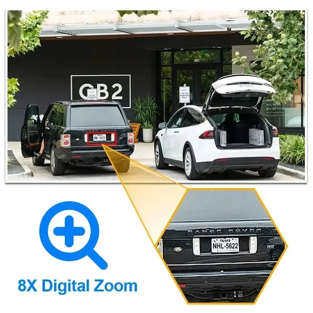 12MP 6K WiFi Camera Outdoor Three Lens Dual Screens 8X PTZ Zoom CCTV Video Auto Tracking Security Surveillance