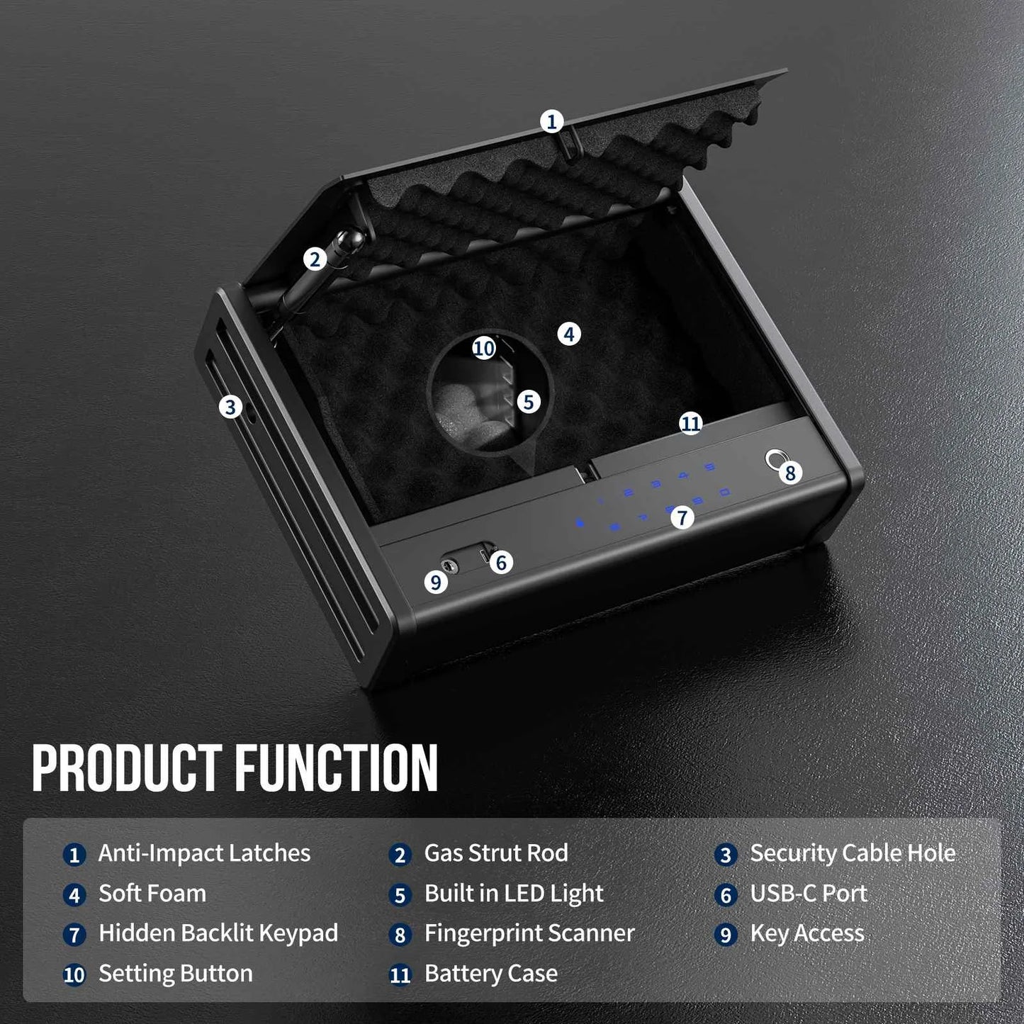 Gun Safe Storage Safe Hidden Drawer Safe Cash Box