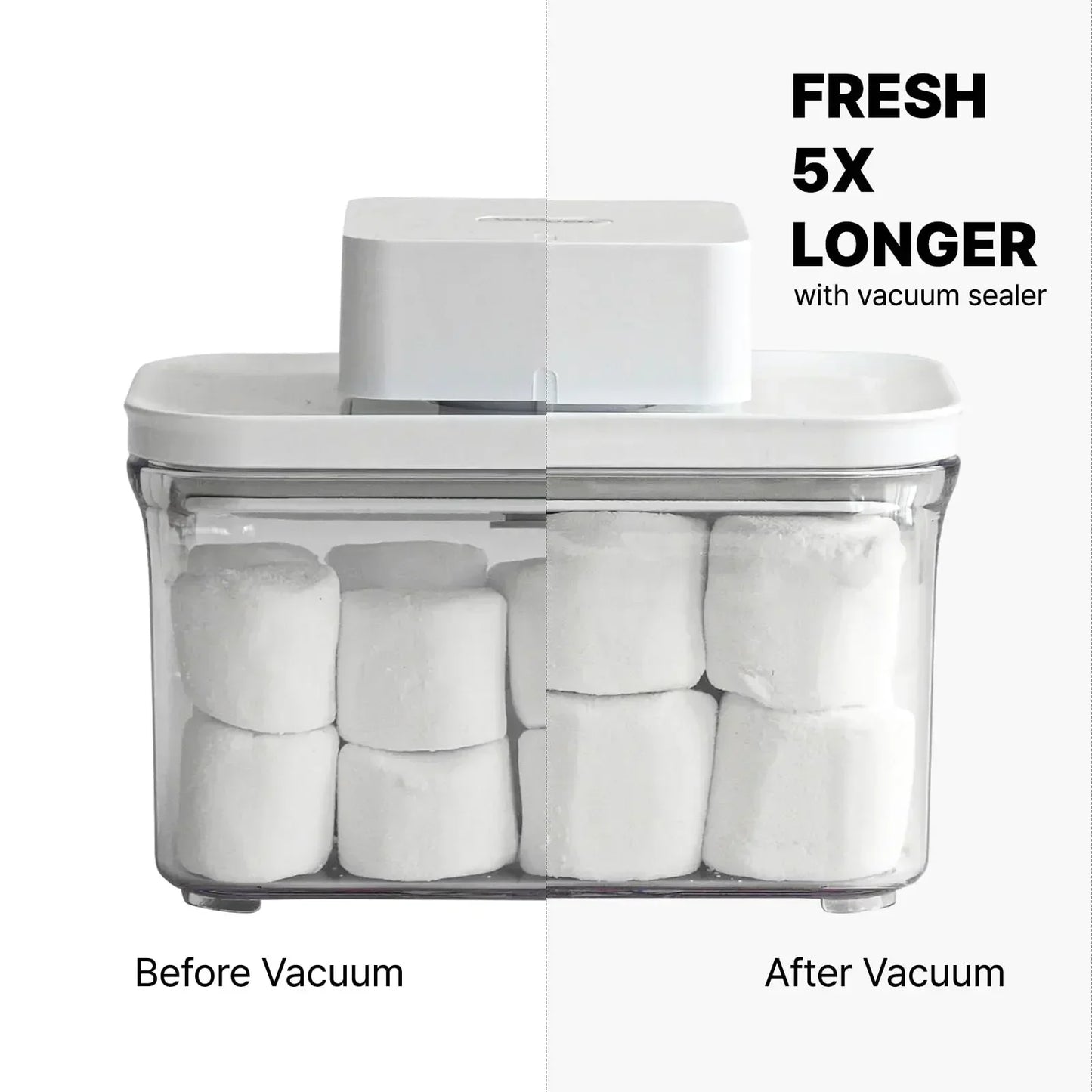 Premium Airtight Food Storage Containers Mega 8P/Set. 7pcs Container and Vacuum Sealer. Smart One-Click Seal Lid,