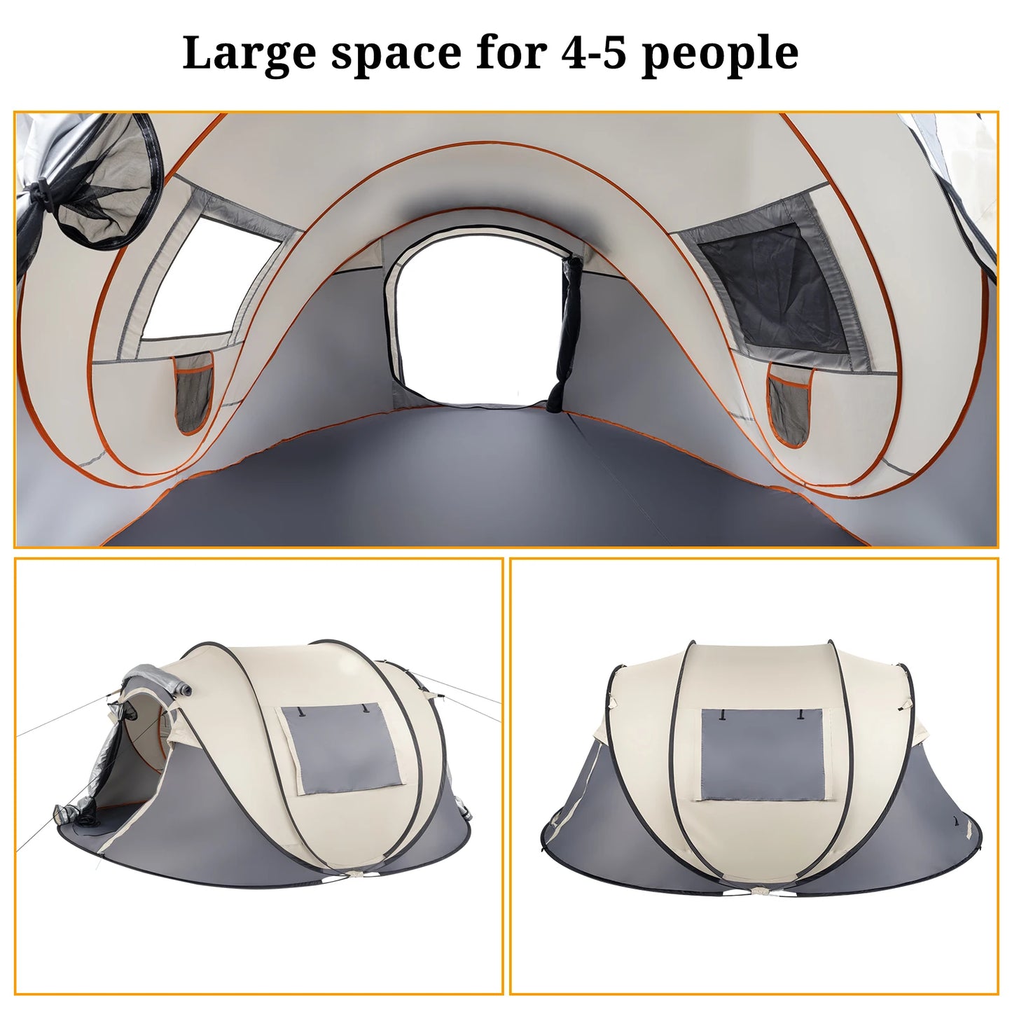 4 Person Pop Up Camping Tent Easy Setup