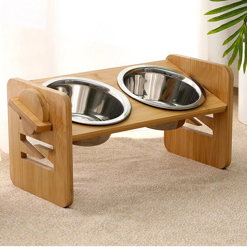 Adjustable Dog Bowls 2 Stainless Steel Bowls