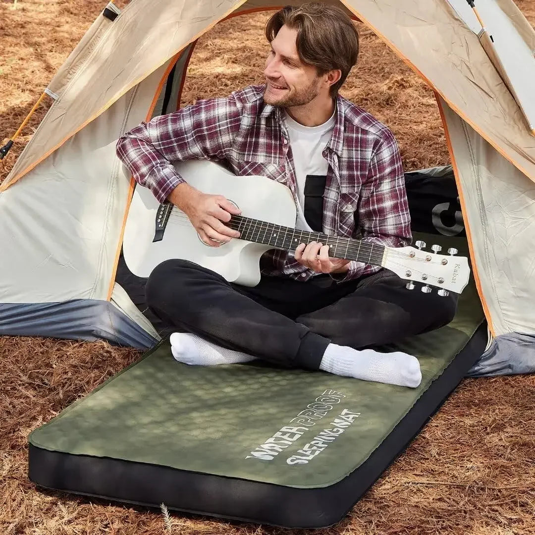 Camping Mattress 4 Ultra-Thick Self Inflating Sleeping Pad with Pump Sack with Memory Foam Sleeping Mat for Camping Cot