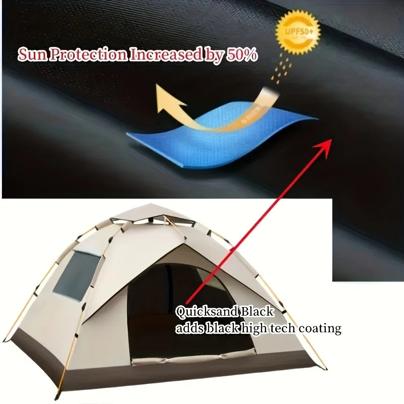 Ultimate Quick-Pitch Waterproof Tent - Automatic, Mosquito-Proof, Sunscreen, Portable, and Spacious for Camping
