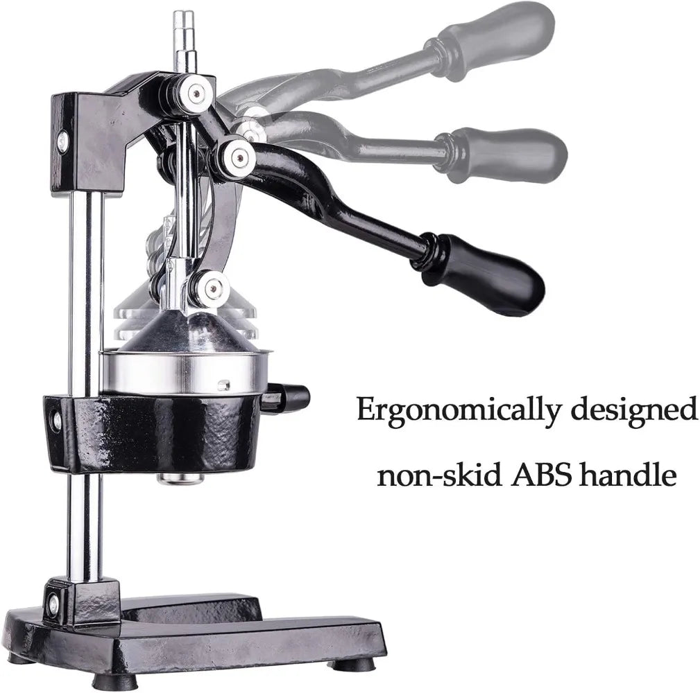 Hand Press Juicer Machine, for Lemon, Lime, Orange Juice - Professional Squeezer and Crusher, Easy to Clean, Black