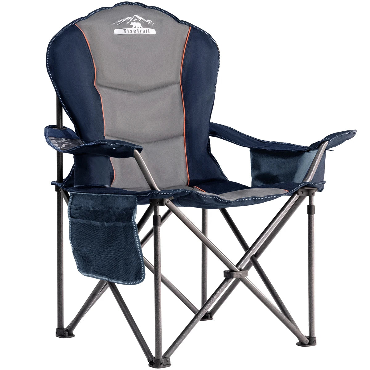 Oversized Camping Chair Folding with Cooler Padded Outdoor Heavy Duty Support 500 LBS