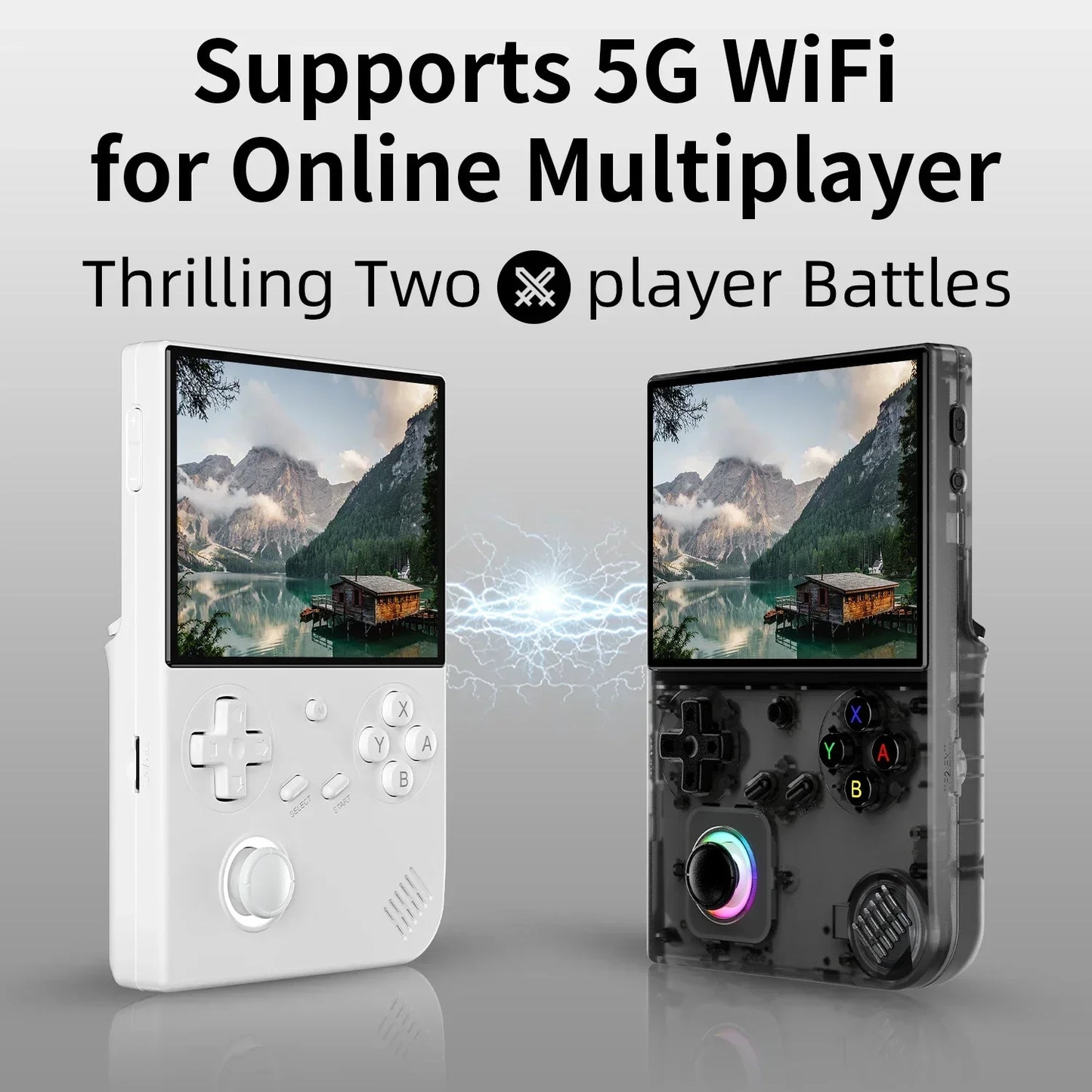Handheld Game Console 4'' IPS Screen Video Output Joystick RGB lighting Effect Streaming RG 40XXV E-book Player